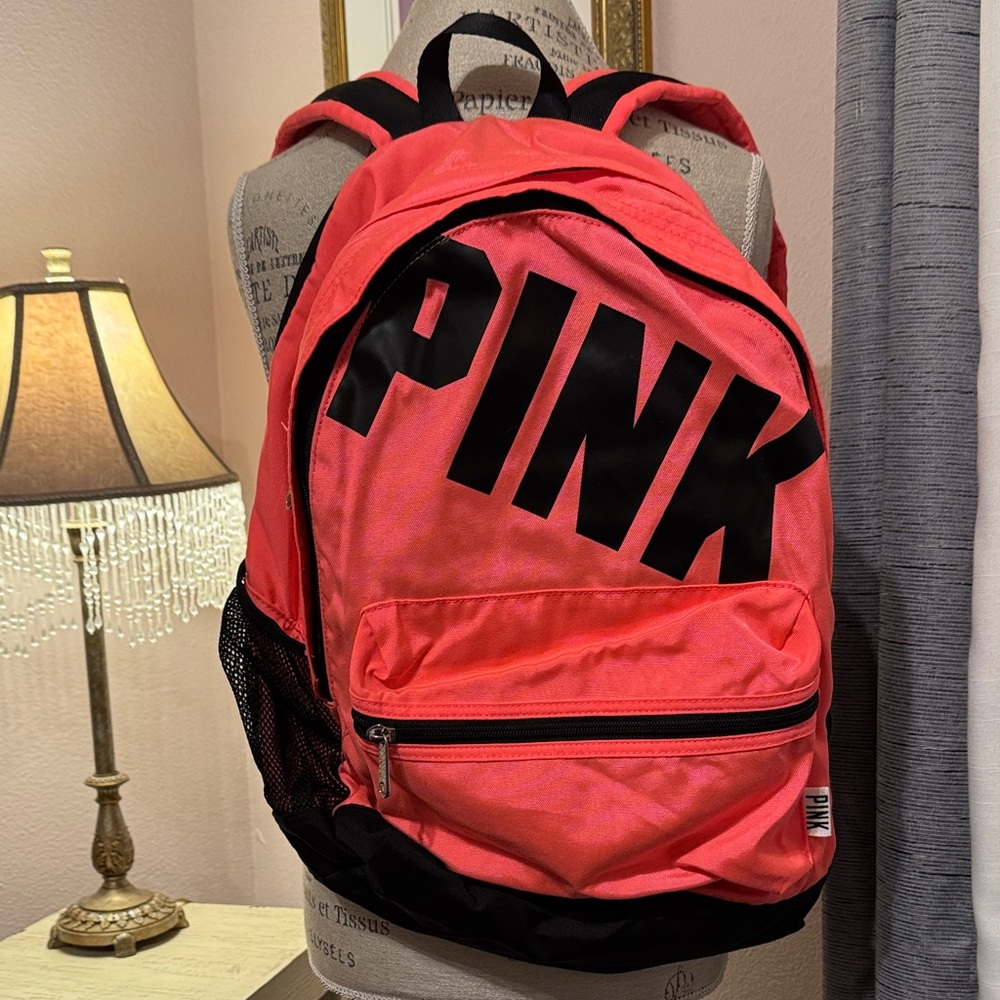 PINK Victoria's Secret  Backpack - Bold Pink and Black